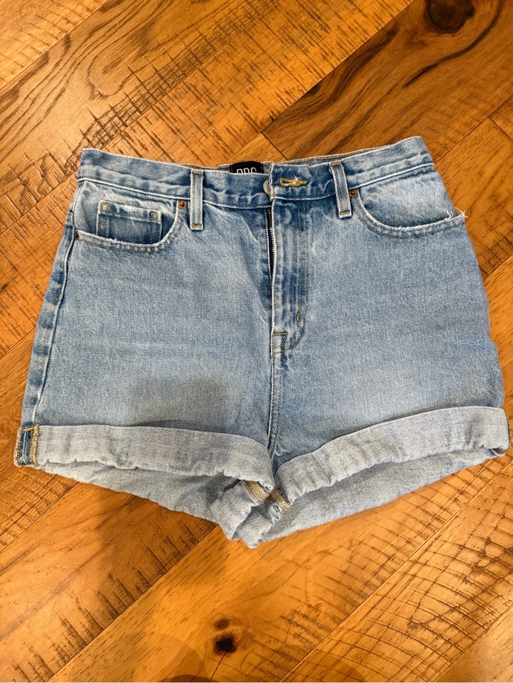 BDG Mom High-Rise Light Blue Denim Shorts